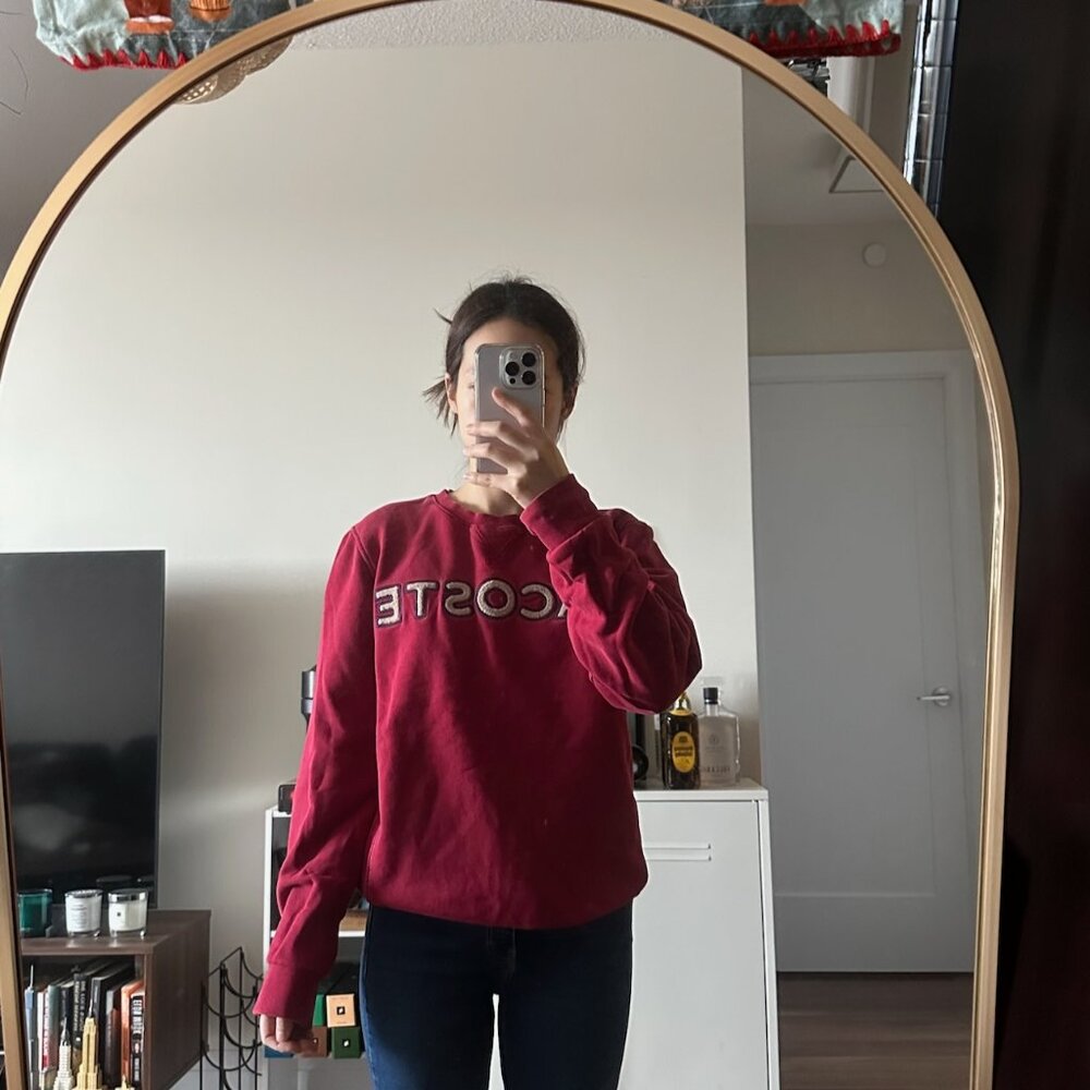 Lacoste Red Crewneck Sweatshirt - Picture 4 of 7